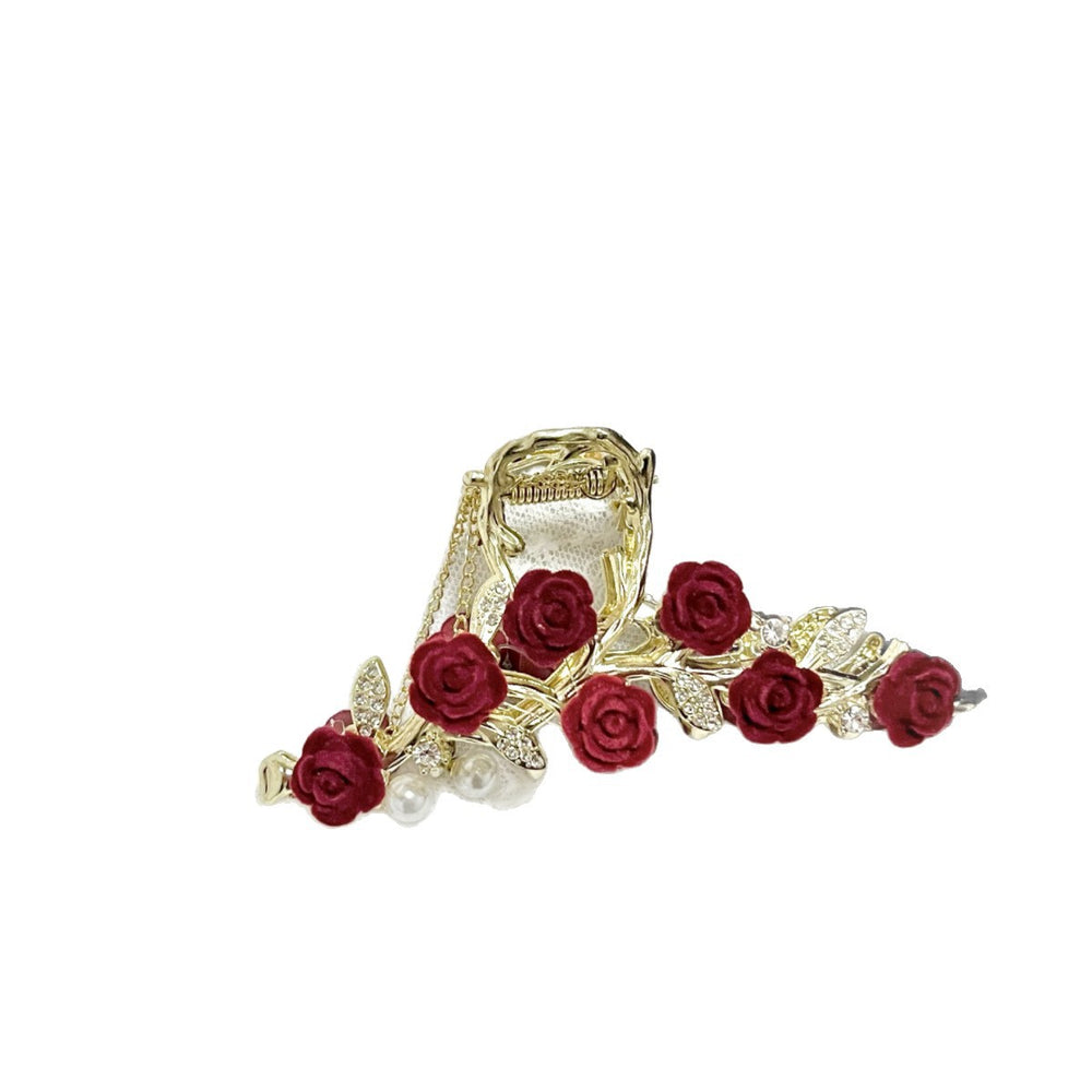 Ancient style classyelegant metal rose flower hair clip for women, back of head flower hair clip, shark clip, headwear