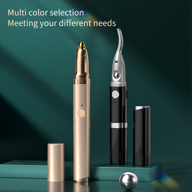 2-in-1 long-lasting electric eyelash curler - sunflower style electric eyelash curler & eyebrow/lip hair remover