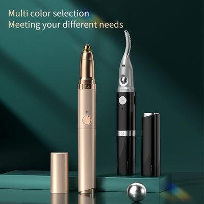 2-in-1 long-lasting electric eyelash curler - sunflower style electric eyelash curler & eyebrow/lip hair remover