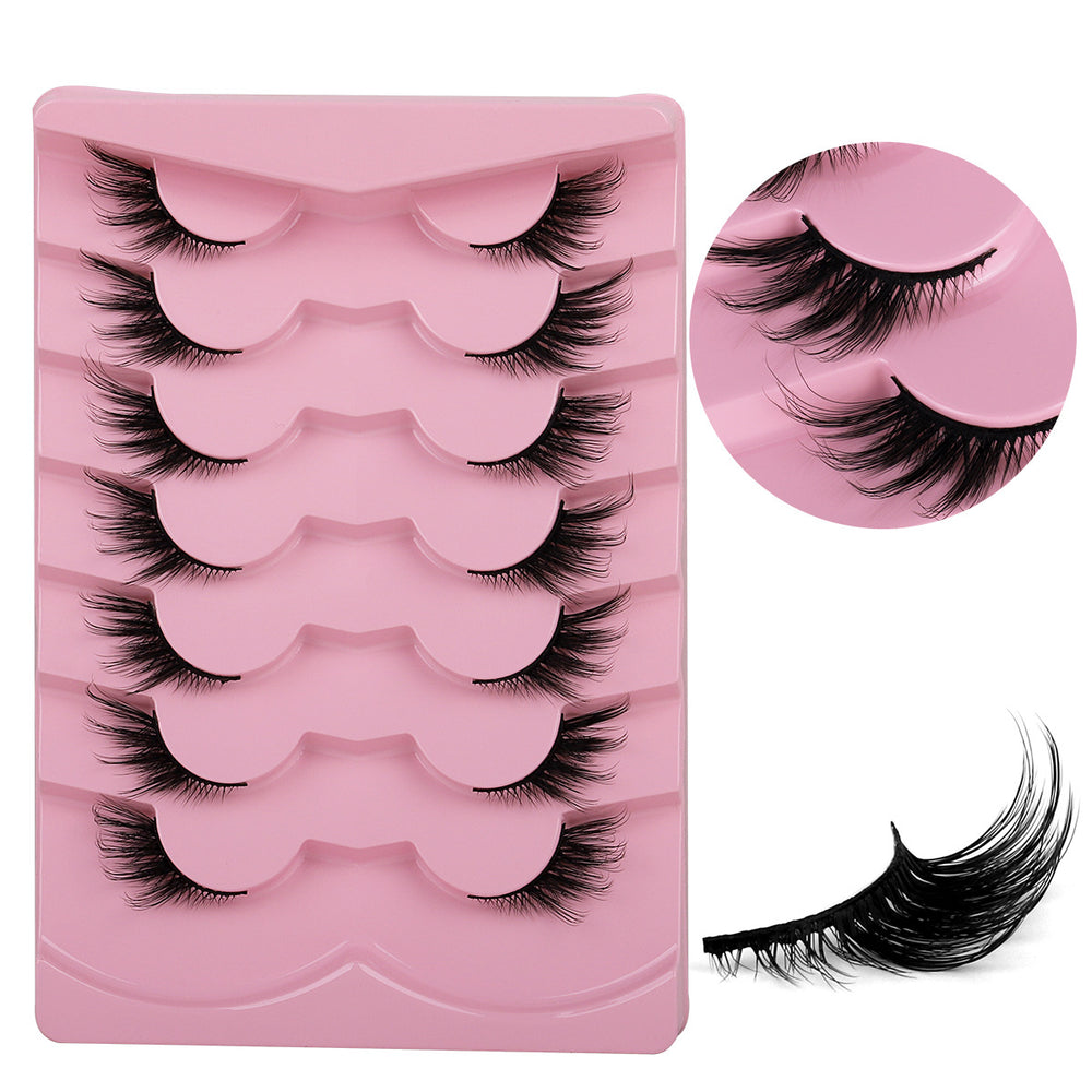fashion style hard stem false eyelashes southeast asia 3d stereo natural half eye eyelashes flat factory wholesale