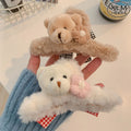 Cartoon rabbit clip high-end stuffed clip cute hair clip 2024 furry bear shark clip hair clip hair accessories