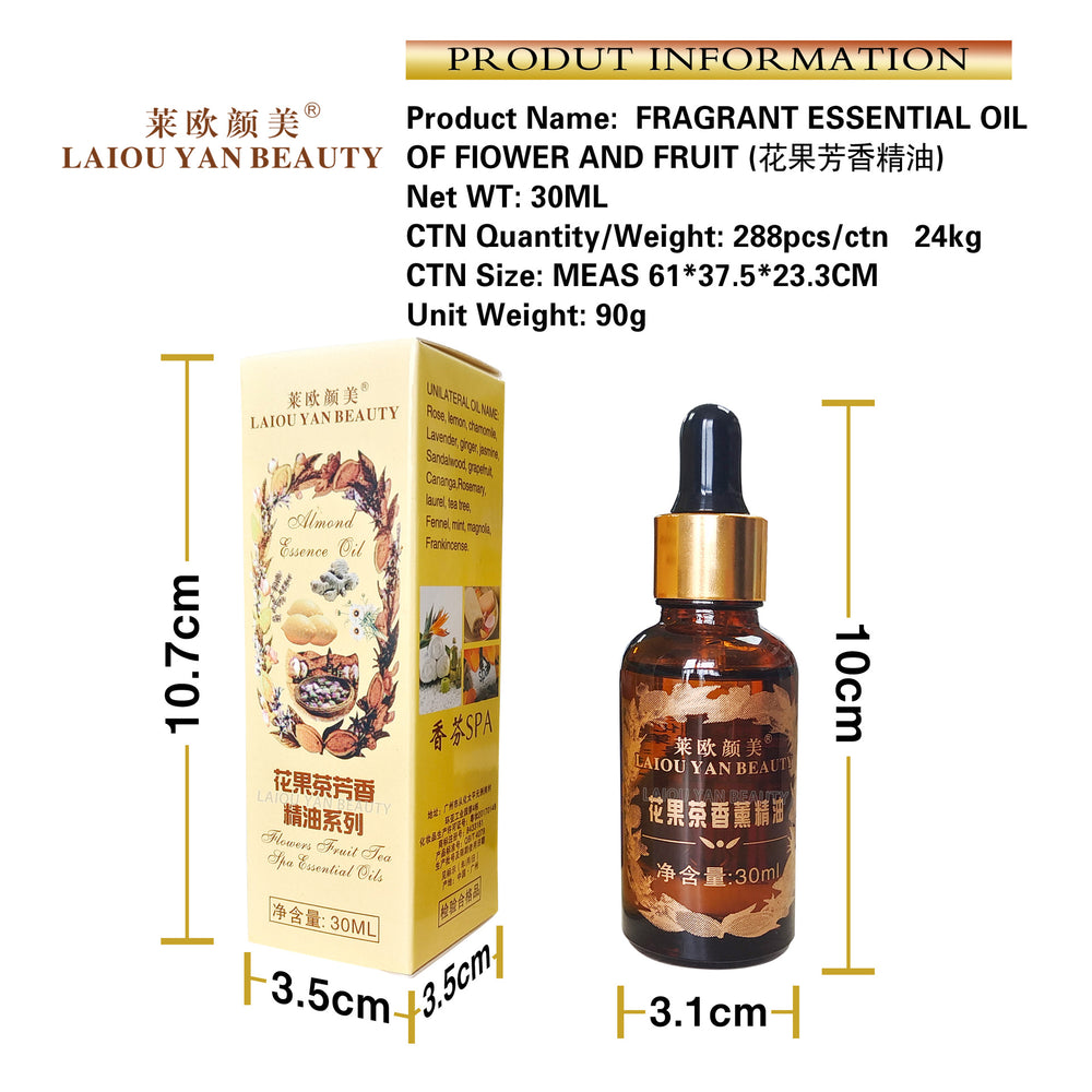 floral and fruit tea aromatic essential oil, moisturizing and repairing essential oil, body and facial spa care, massage essential oil