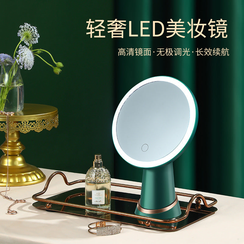 Desktop led vanity mirror - business gift, aluminum mirror, plastic makeup mirror, home & living desktop mirror