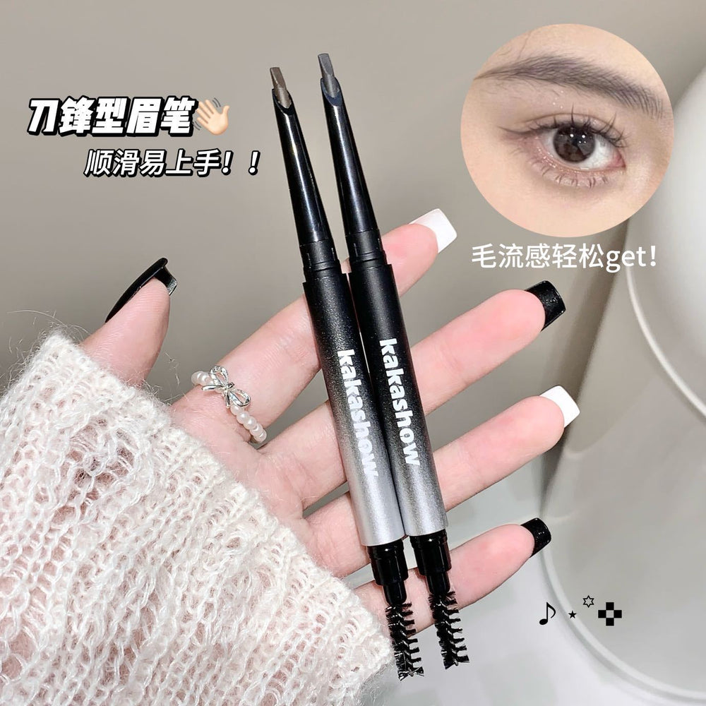 Kakashow blade shaping hard core eyebrow pencil clear and durable waterproof sweatproof naturestereo double-ended eyebrow pencil