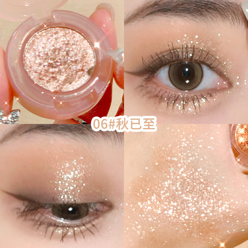 Makeup xixi bulb plan monochrome eyeshadow waterproof sparkling super shimmer mashed potato highlighting powder to brighten silkworms
