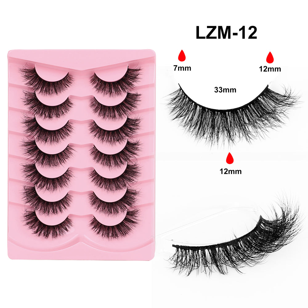 fashion style hard stem false eyelashes southeast asia 3d stereo natural half eye eyelashes flat factory wholesale