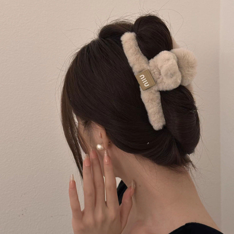 K-style letter patch wire winding stuffed gripper large hair gripper elegant shark clip hairpin classy hair clip hair accessories