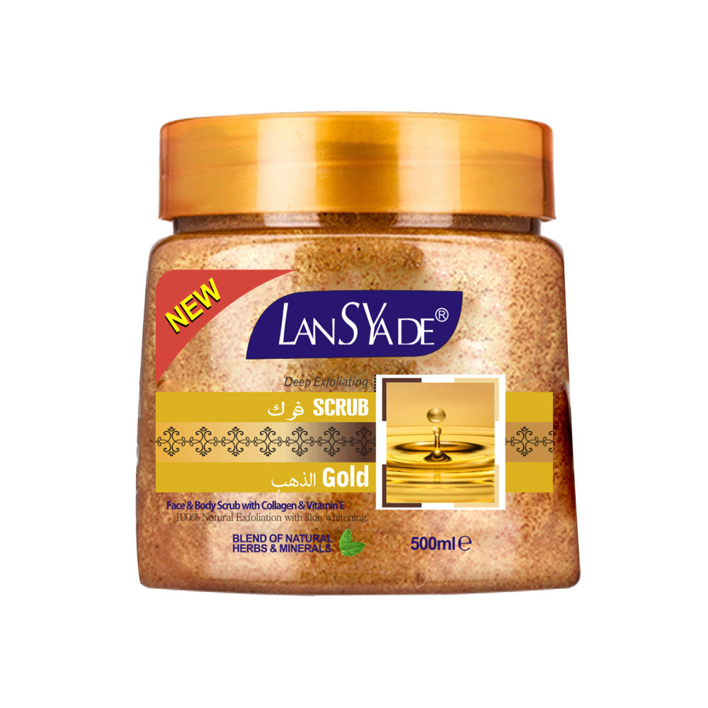 vanilla ice cream body gold scrub - exfoliates, removes bumps & keratosis pilaris, brightens, moisturizes, and nourishes skin