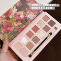 Muge leen begonia oil painting style 12-color eyeshadow palette - shimmer, matte, low-pigment pink & brown eyeshadow palette