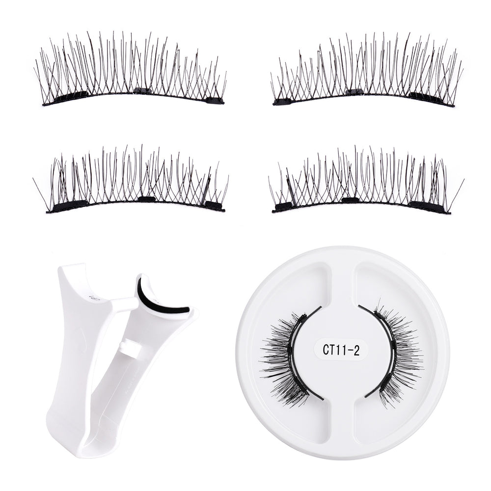 popular magnetic false eyelashes, glue-free, one-piece magnetic suction set, fox eyelashes, flatness magnetic