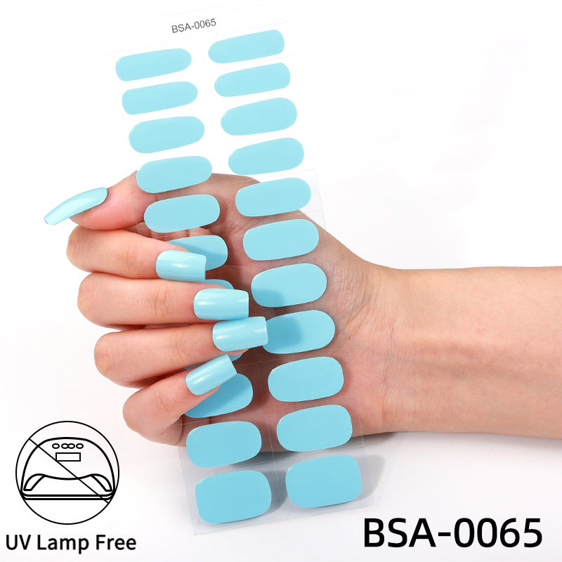 no-bake gel manicure stickers waterprooffashionpure color nail stickers no cure gel nail wraps
