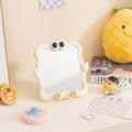 Cartoon vanity mirror - desktop, wall-mountable makeup mirror with plastic storage - perfect for home and office