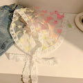 Dopamine romantic butterfly lace triangle headscarf women's headband french atmosphere hairband pastoral style seaside photography