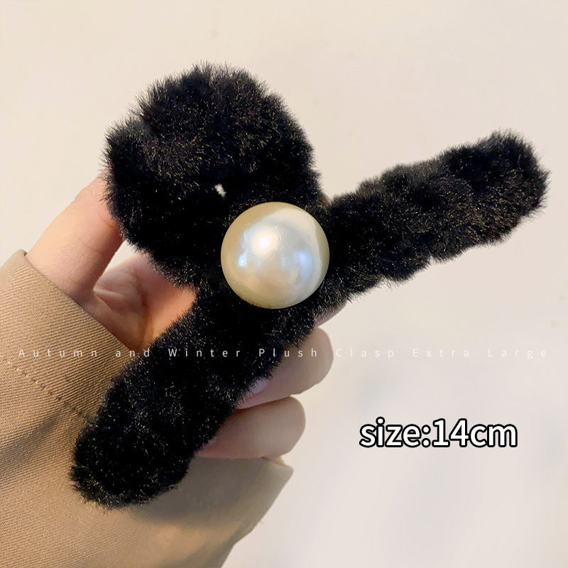 Stuffed gripper female fall and winter large hair clip classy sense ins shark clip hair volume multi-plate hair clip headwear hair accessories