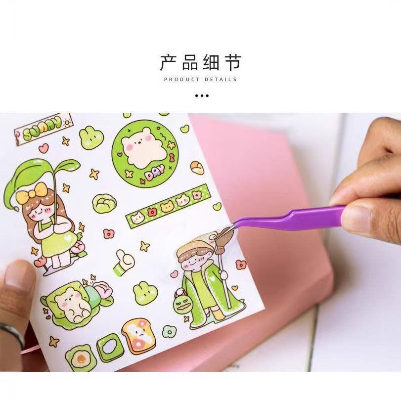 Stainless steel macaron colorful hand tweezers thickened elbow tweezers handmade diy tools hand tweezers