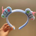Sweet kitty~ cartoon cat plush headband - perfect for washing face & makeup, cute girl's hair accessory for autumn & winter