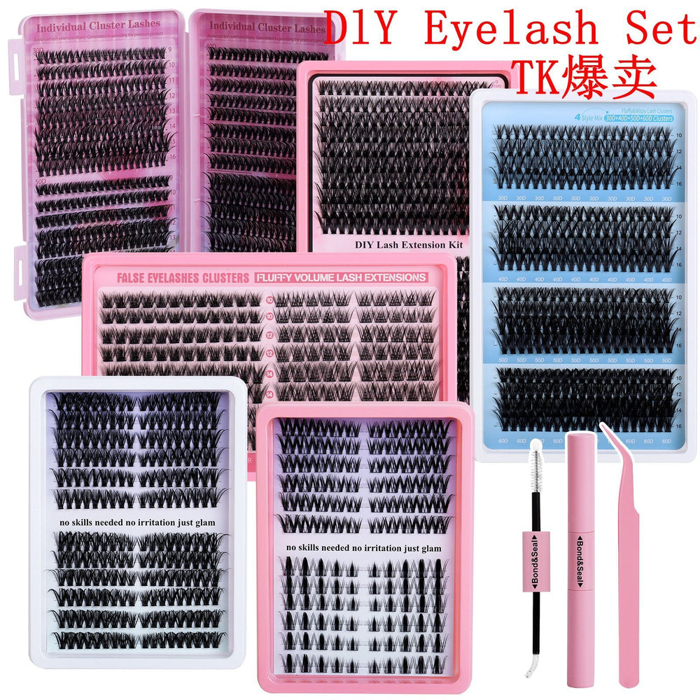 eyelash extension suit diy large capacity thick single cluster oblique flying big devil segmented false eyelashes glue
