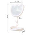 Tulip plastic makeup mirror storage home desktop glass mirror table light luxury rotatable home dressing mirror