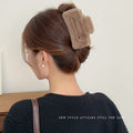 2024fall and winternew arrivalstuffed gripper square fur clip easiest for matchcute hair clip women's back head hair accessories