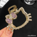 Girly heart diamond kt cat metal clip back head hair shark clip k-style half-tied hair cat hair clip headwear