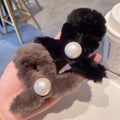 Fall and winter imitation rabbit fur stuffed hair clip for women new arrivalclassy back of head hair clip accessible luxuryeasiest for match headwear hair accessories