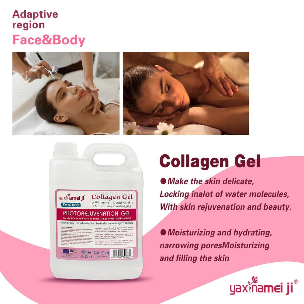 collagen gel for beauty salons: ultrasonic instrument for body and facial gel infusion, lifting, and firming