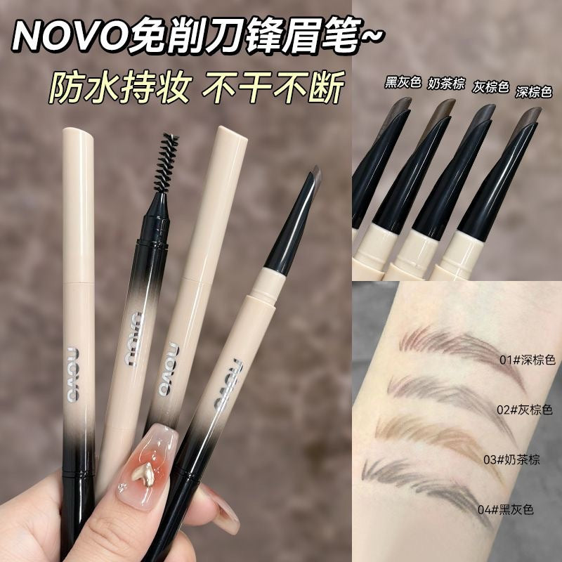 Novo blade-sharp eyebrow pencil: long-lasting, waterproof, sweat-proof, smudge-proof, and fade-resistant. achieve defined, hair-like brows – perfect for beginners!