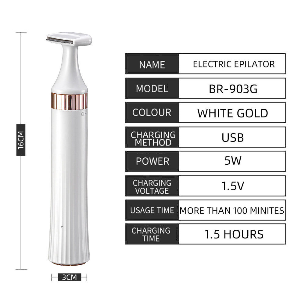 3-in-1 shaver set: usb rechargeable hair trimmer, body groomer with guide combs, and electric epilator
