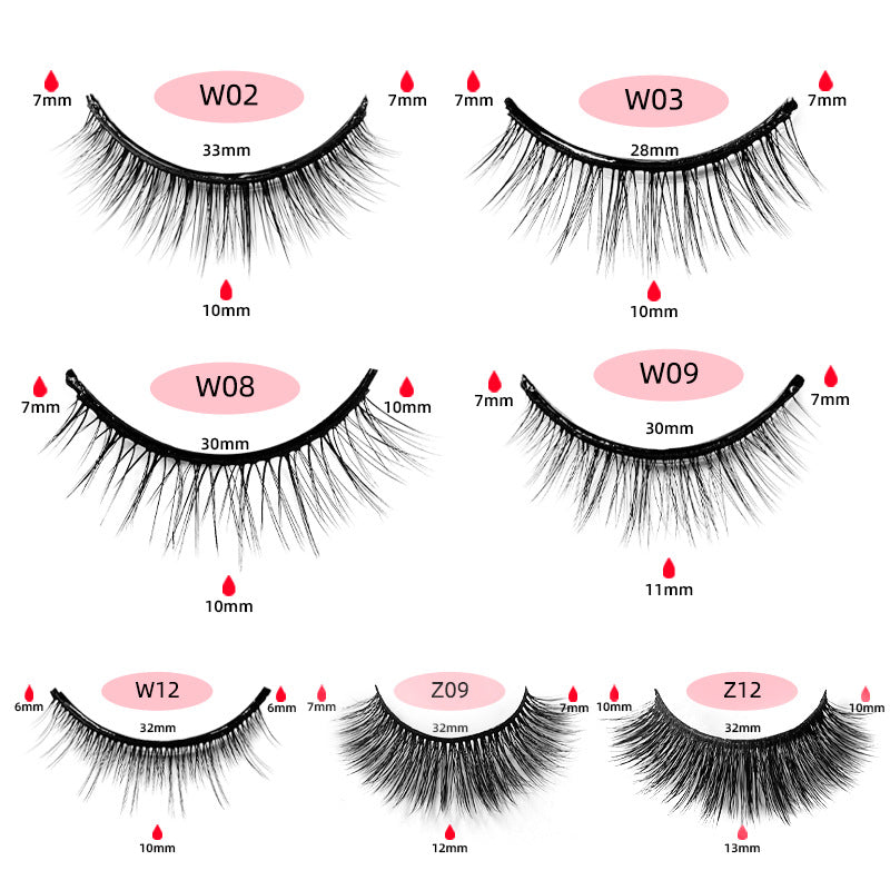 glue-free false eyelashes, a whole strip, artificial fiber long mom-birth-like self-adhesive eyelash adhesive strip replacement