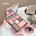 Gege bear seven-color fun eyeshadow palette - low saturation, shimmer, matte, highlight, contour, and blush all-in-one comprehensive palette