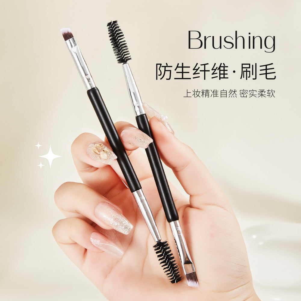 Jonbos double-ended brow brush - 2-in-1 brow shaper & eyelash brush - makeup brush tool