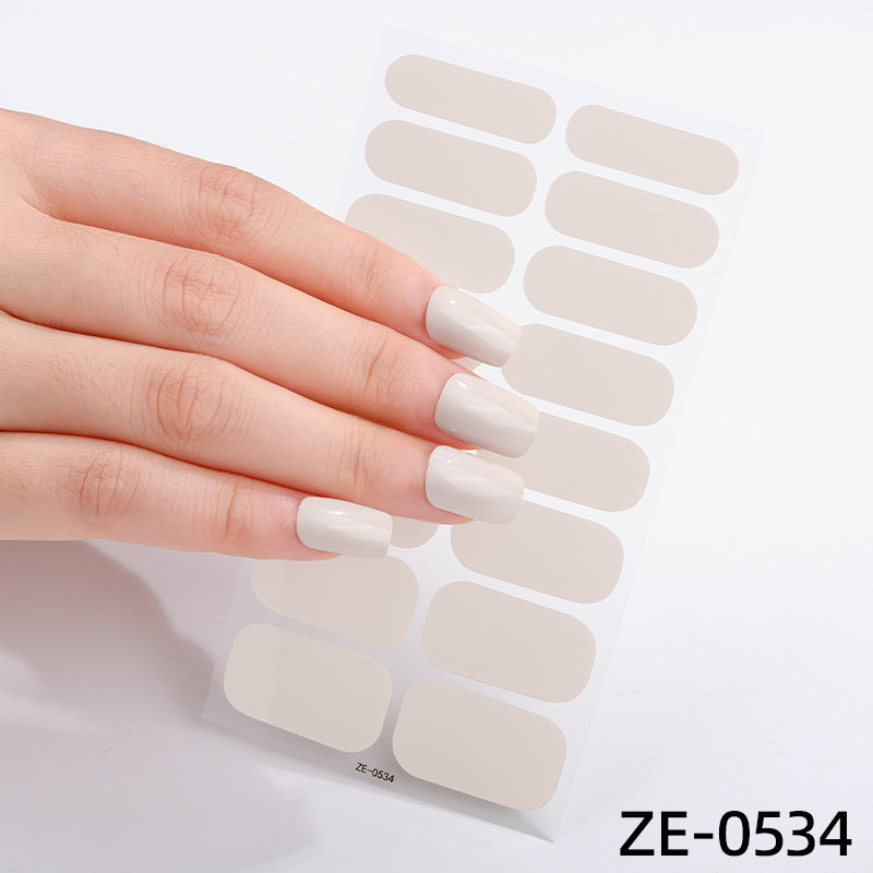 European and american new solid color nail art stickers, full cover nail polish film, designer logo stickers, candy iridescent sweet style