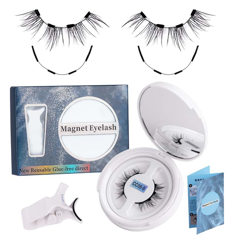European and american magnetic false eyelashes - soft magnetic silk lashes, invisible band, reusable, wholesale for export