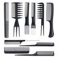 Ten-piece hairdressing comb set, pointed tail comb, hairdressing wide-tooth comb, hair dyeing comb, crocodile clip, duckbill clip, cross-border supply