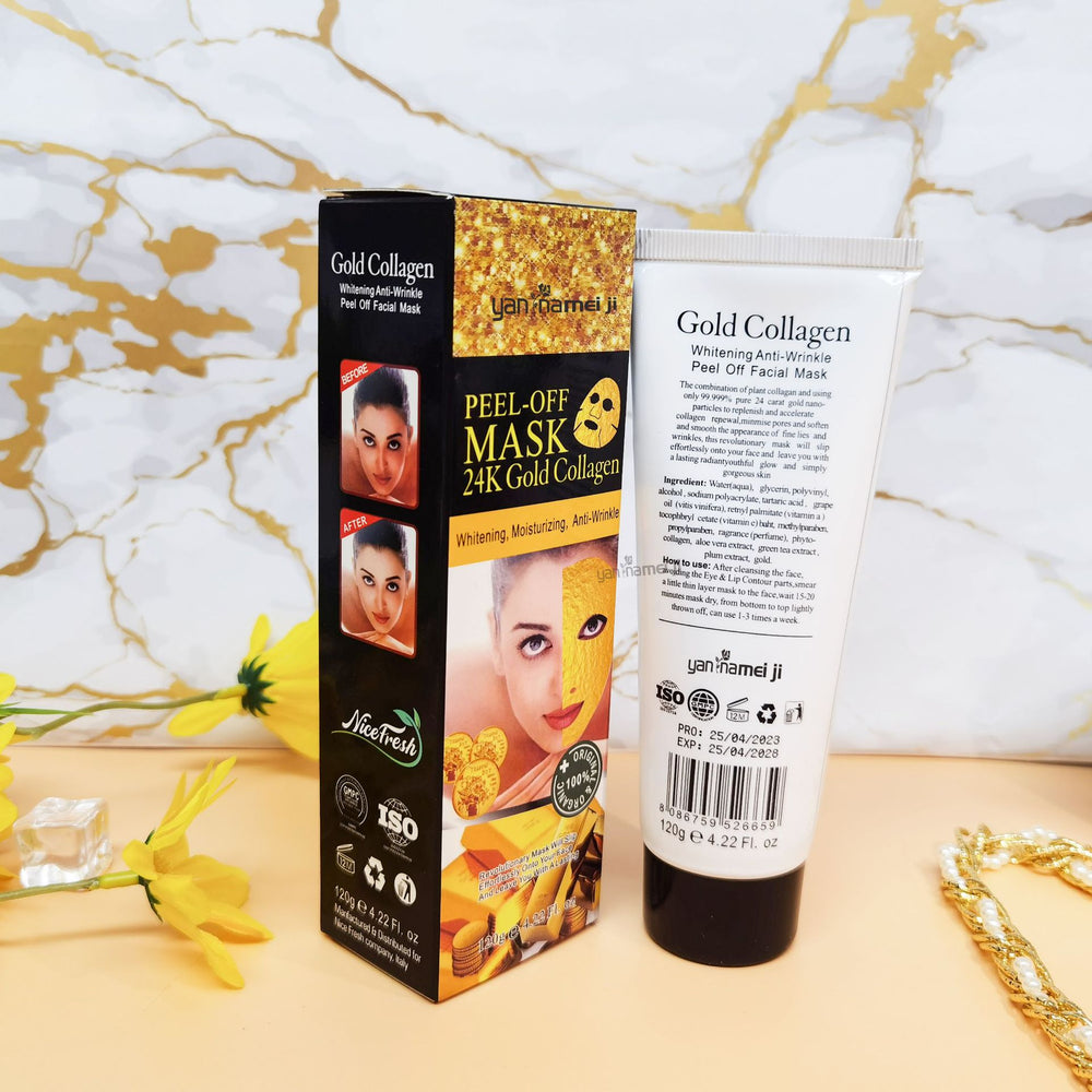 foreign trade 24k gold mask collagen hydrating peel-off nose mask mask brightening skin color wholesale 120g