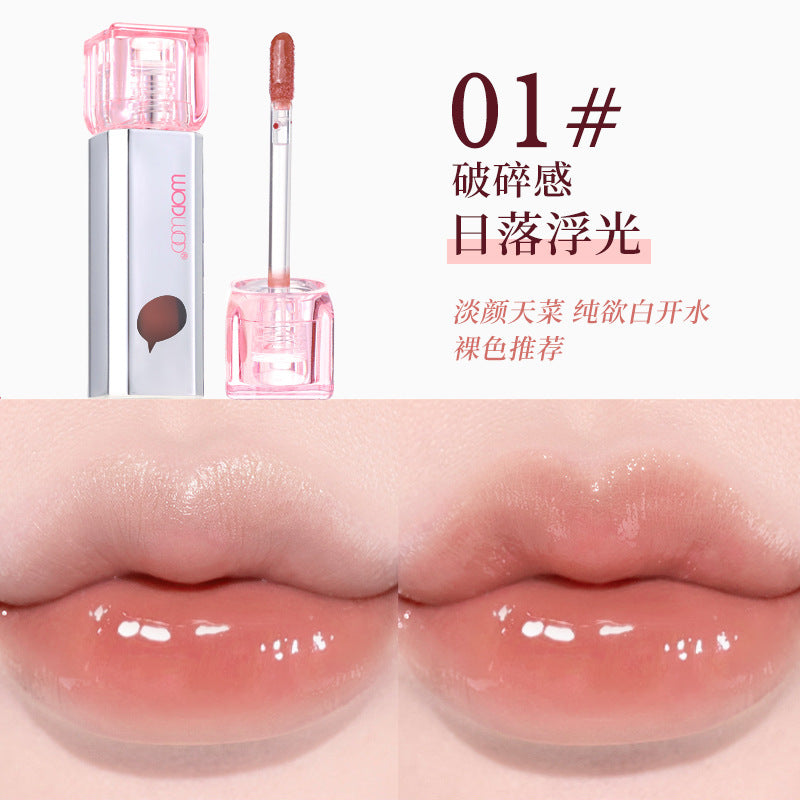 Wodwod mirror shine lip gloss - hydrating, moisturizing, waterproof, smudge-proof, and brightening lip glaze for women