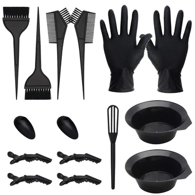 Hair dyeing tools, hair dyeing bowl, hair dyeing gloves, hair dyeing brush, hair dyeing comb suit, 14-piece set of beauty and hairdressing supplies