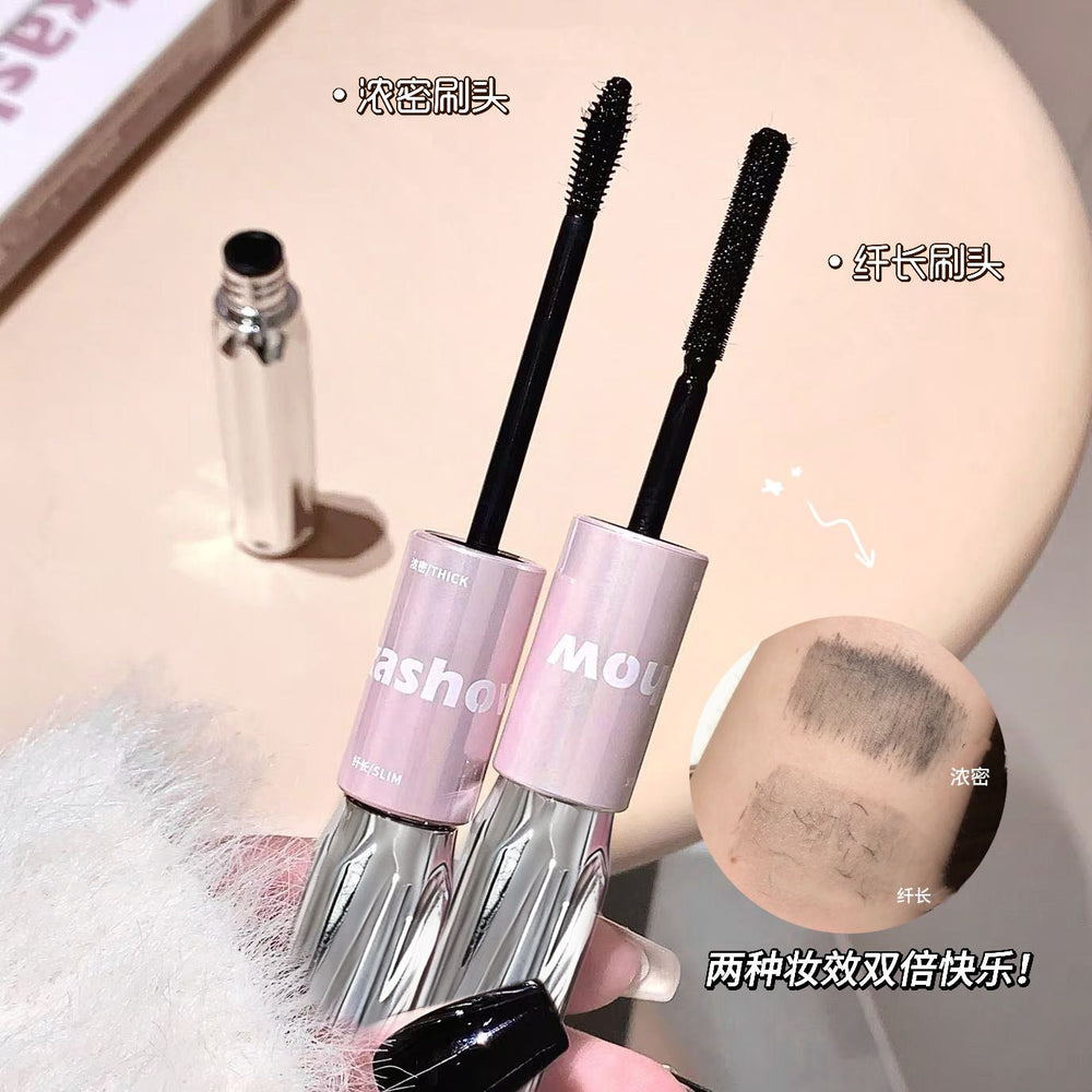 Kakashow double-ended volumizing & lengthening mascara - waterproof, sweat-proof, clumping, curling, separating, and smudge-proof