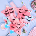 2 pairs of half-eye fox false eyelashes, stereo artificial comic eyelashes, hangable hard stem eyelashes, one piece