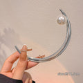 Chinese style crescent moon hairpin, bun head, pearl silver hairpin, classy chinese ancient style crescent moon hairpin, headdress
