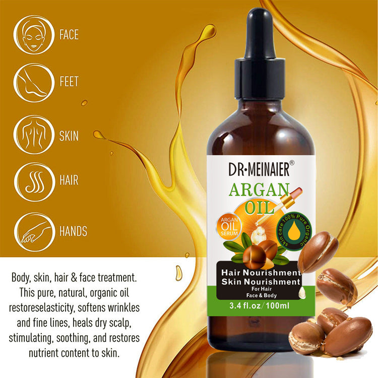 Exclusively for overseas supply, brightening and moisturizing argan oil to tighten skin, facial and body hair care essence oil, export wholesale