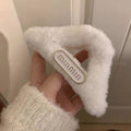 Triangle plush hair clip retrofrench warm large back of head hair shark clip 2025 new hair accessories