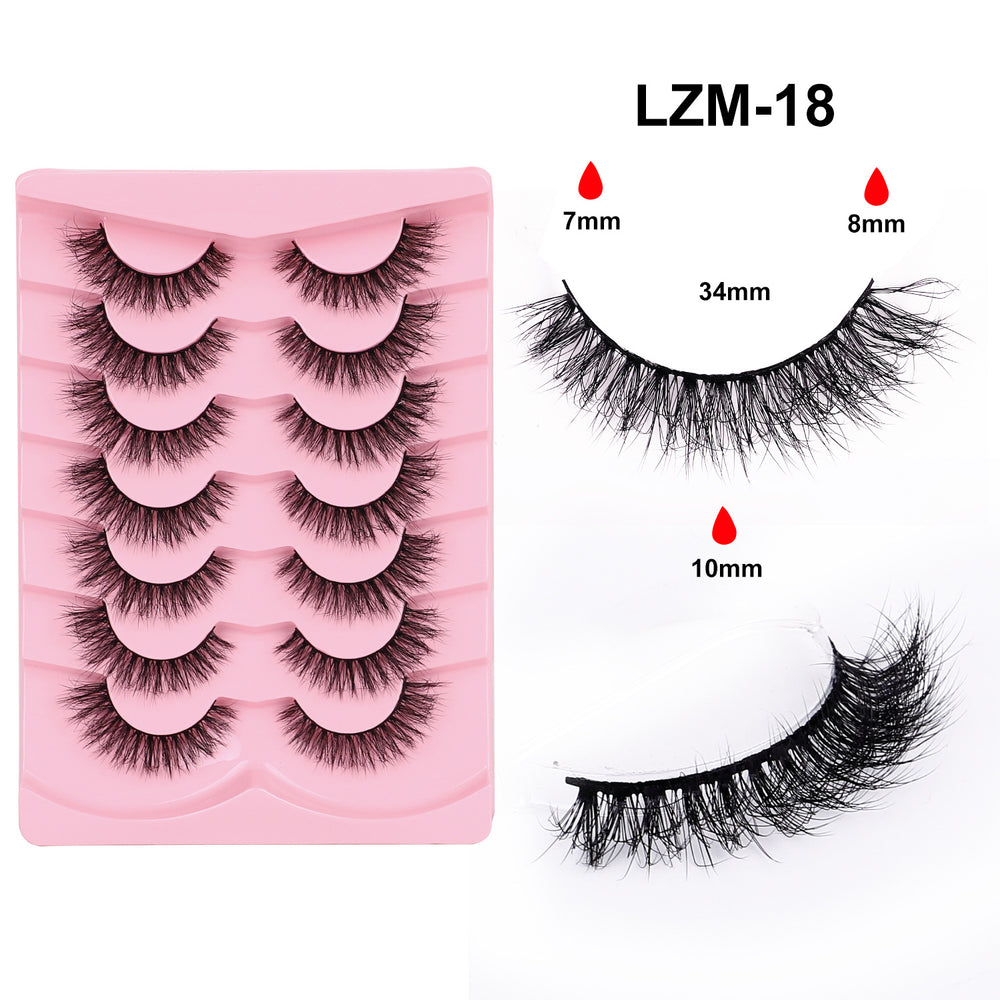 fox style false eyelashes glue style qingdao european and american curling stereo cat eye style hard stem false eyelashes factory