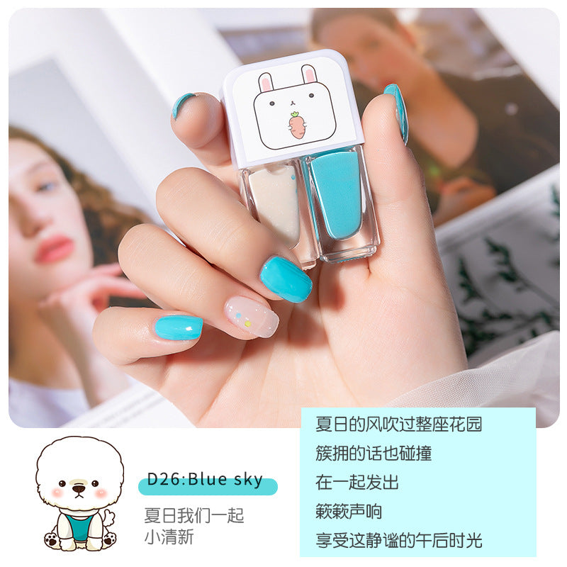 New arrival no-bake gemini water-based peelable transparent nail polish nail polish suitnail polish