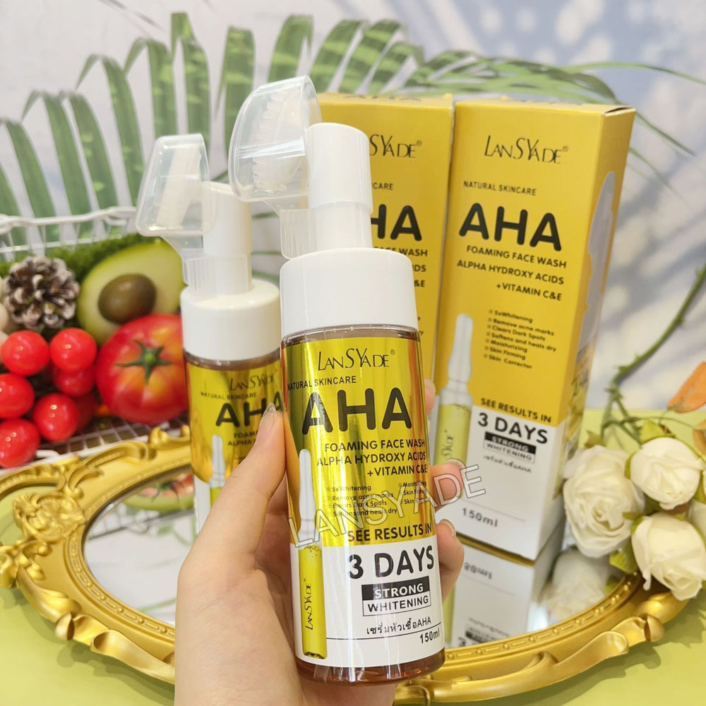 massage head natural fruit acid facial cleanser 150ml mild cleansing milk aha bubble cleansing curtain foreign trade