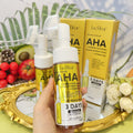 massage head natural fruit acid facial cleanser 150ml mild cleansing milk aha bubble cleansing curtain foreign trade