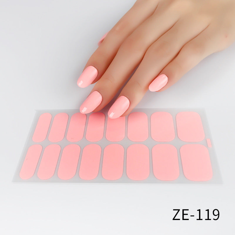 European and american new solid color nail art stickers, full cover nail polish film, designer logo stickers, candy iridescent sweet style