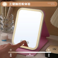 Led makeup mirror with light - portable, foldable, storage, home, dorm, desktop, household, travel, glass beauty mirror