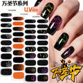 Zhengxiang halloween gel nail art stickers waterproof cross-border uv semi-cured nail stickers customized nail symphony