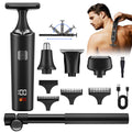 Retractable pole men's body hair electric trimmer waterproof rechargeable shaver led digital display back shaver